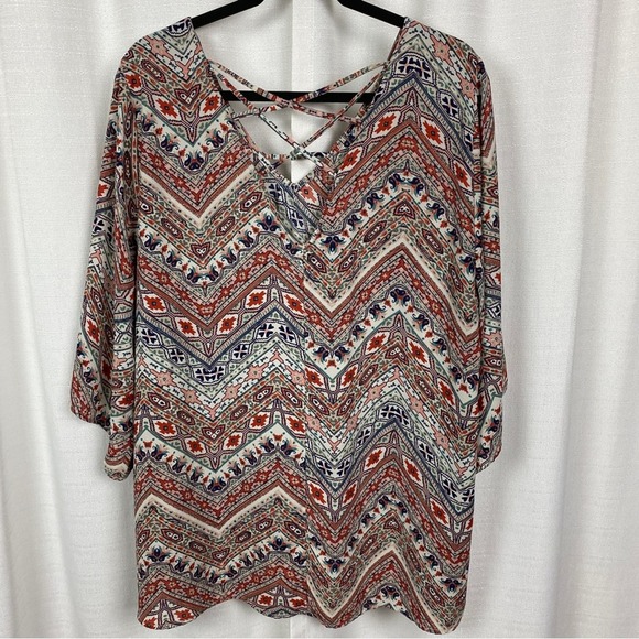 Torrid Multicolor Geometric Blouse - Picture 8 of 12
